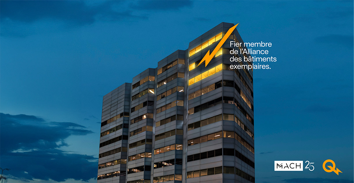 Immeuble MACH avec logo Hydro-Québec